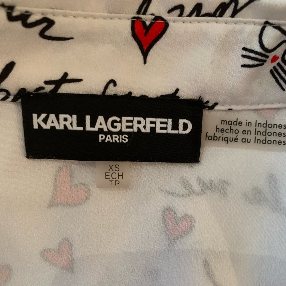 ❤️KARL LAGERFELD❤️NWT! HEARTS BLOUSE. EXCELLENT CONDITION!! - Picture 6 of 11